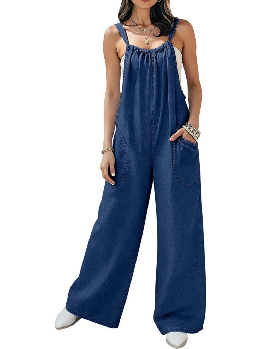 Stylish Loose Fit Denim Overalls for Women | Trendy Baggy Jean Jumpsuit